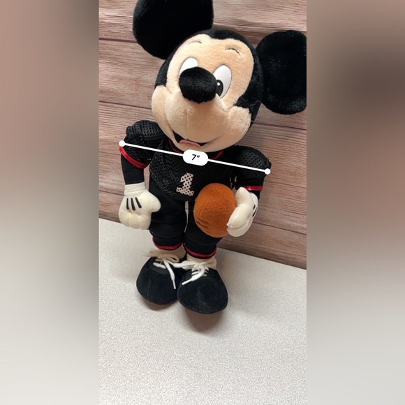Walt Disney world Mickey Mouse Football Player Uniform Plush Toy stuff animal - Picture 10 of 11
